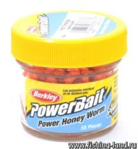 Приманка Berkley Powerbait Honey Worms 25 hot orange (упак. 55шт)