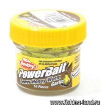 Приманка PBerkley owerbait Honey Worms 25 garlic yellow (упак. 55шт)