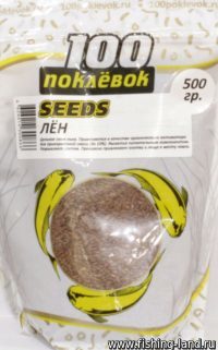 Добавка 100 поклевок Seeds Лен цельный 500гр