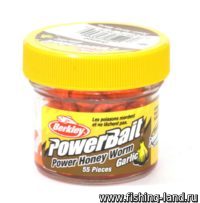 Приманка Berkley Powerbait Honey Worms 25 garlic orange (упак. 55шт)