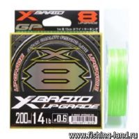 Шнур YGK X-Braid Upgrade X8 200м 1.5 30lb green