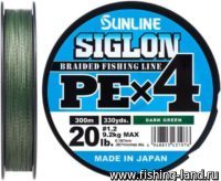 Шнур Sunline Siglon PE X4 300м 3 dark green