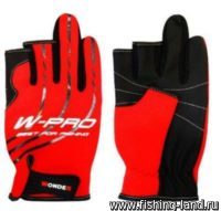 Перчатки без трех пальцев Wonder Gloves W-Pro красные L