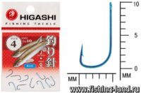 Крючок Higashi Sode Ringed №4 Blue (уп. 10шт)