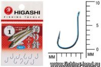 Крючок Higashi Umitanago Ringed №1 Blue (уп. 10шт)