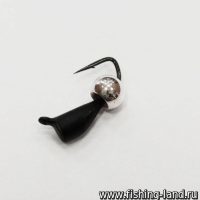 Мормышка вольфрамовая Гвоздик d2 черный, 0.3гр шарик серебро