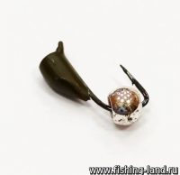 Мормышка вольфрамовая Гвоздик d2 хаки, 0.35гр шарик серебро