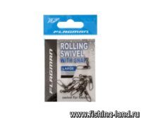 Застежка фидерная с вертлюгом Flagman Rolling Swivel Snap Black S (7шт)