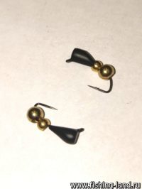 Гвоздик, черный  №3 ,шар золото/золото 0.85гр