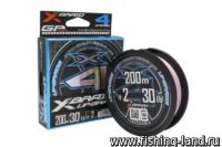 Шнур YGK X-Braid Upgrade X4 200м #3.0 40lb бело-розовый