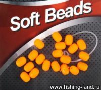 Бусина Namazu Soft Beads PVC овальная d-3.7мм, L-5.2мм, цв. фц. оранж. (20 шт)