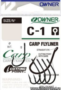 Крючек OWNER Carp Flyliner BC №2 (упак. 4шт)